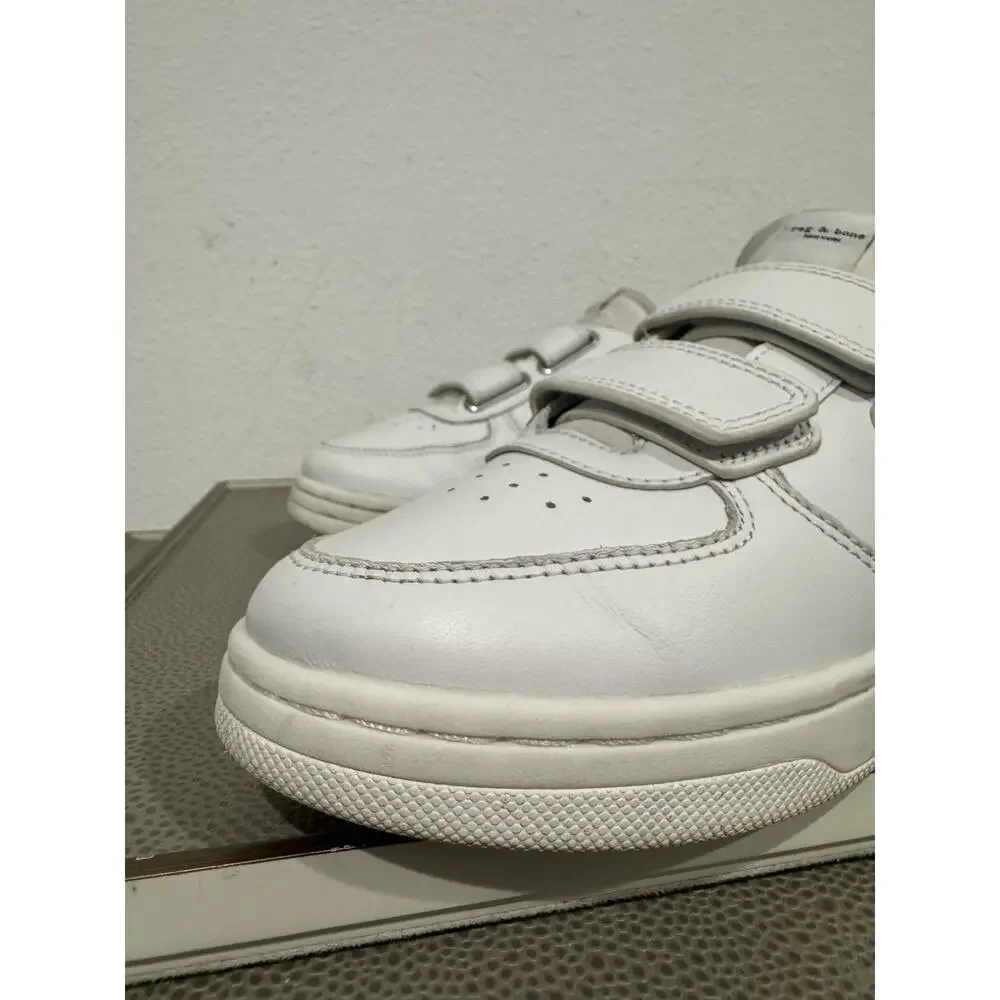 rag & bone Women’s Retro Court Strap Sneaker Size 37 White Leather